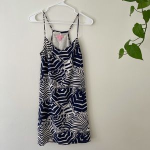 Lily Pulitzer Navy White Umbrella Dress
